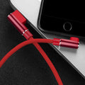 Red - 90 Degree Phone Charging Cord