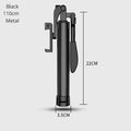 Color 'Black' - Kind 'Metal 110cm' - Phone Stabilizer - Selfie Stick, Build-in Tripod and Remote Control