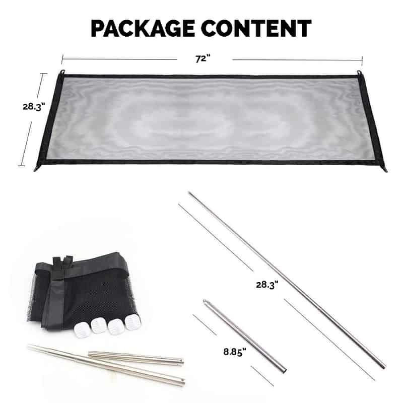 Package Content - Portable Dog or Pet Barrier Fence